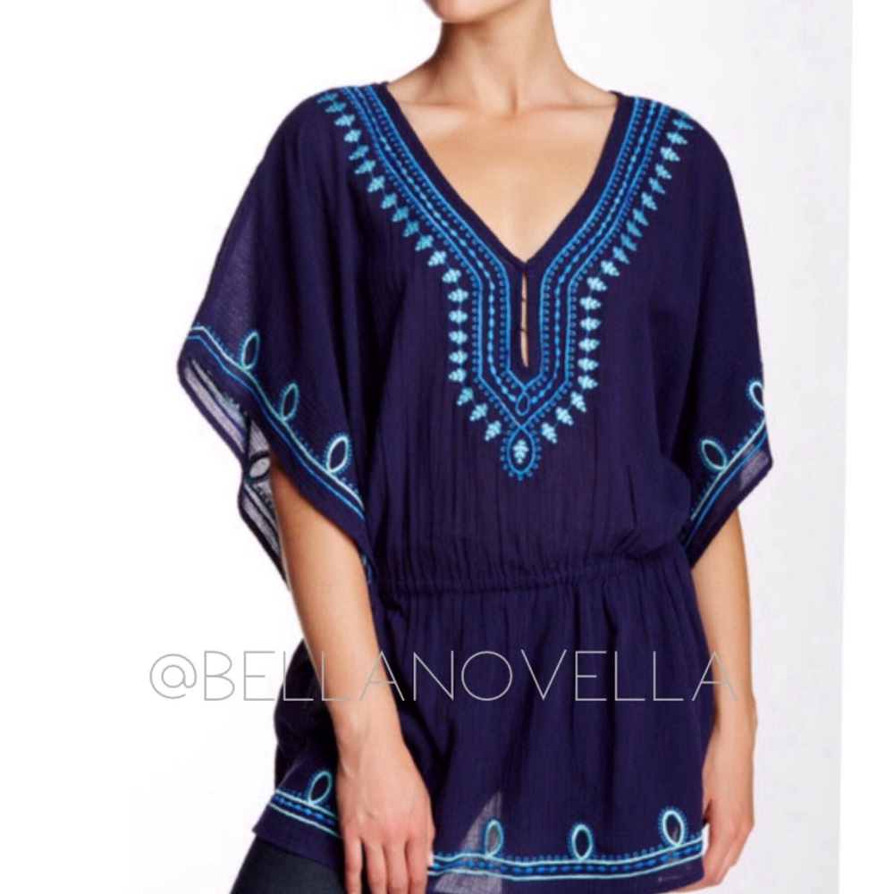🔴 Tori Richard Honolulu Embroidered Tunic NWT